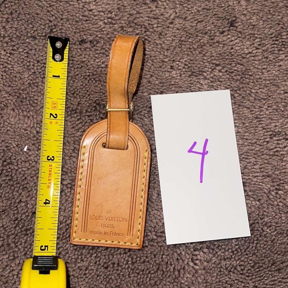 LOUIS VUITTON LUGGAGE TAG #4 LEATHER AUTHENTIC